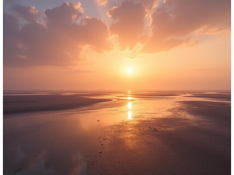 De schilderachtige Waddenzee bij zonsondergang, inspiratie voor Wadden Klei.